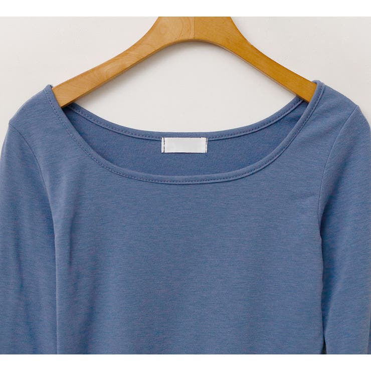 ワイドUネック裏起毛ロングTシャツ デコルテ 鎖骨見せ | PREMIUM K | 詳細画像8 