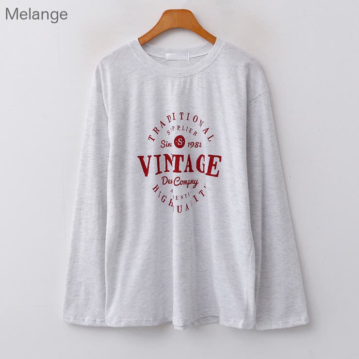 VINTAGEレタリングロングTシャツ ロンT ヴィンテージテイスト | PREMIUM K | 詳細画像1 