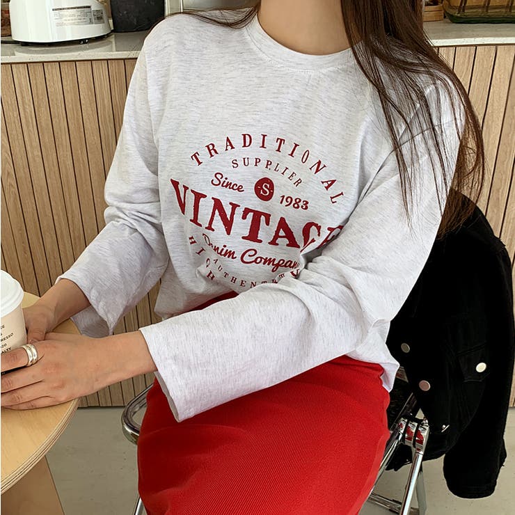 VINTAGEレタリングロングTシャツ ロンT ヴィンテージテイスト | PREMIUM K | 詳細画像6 