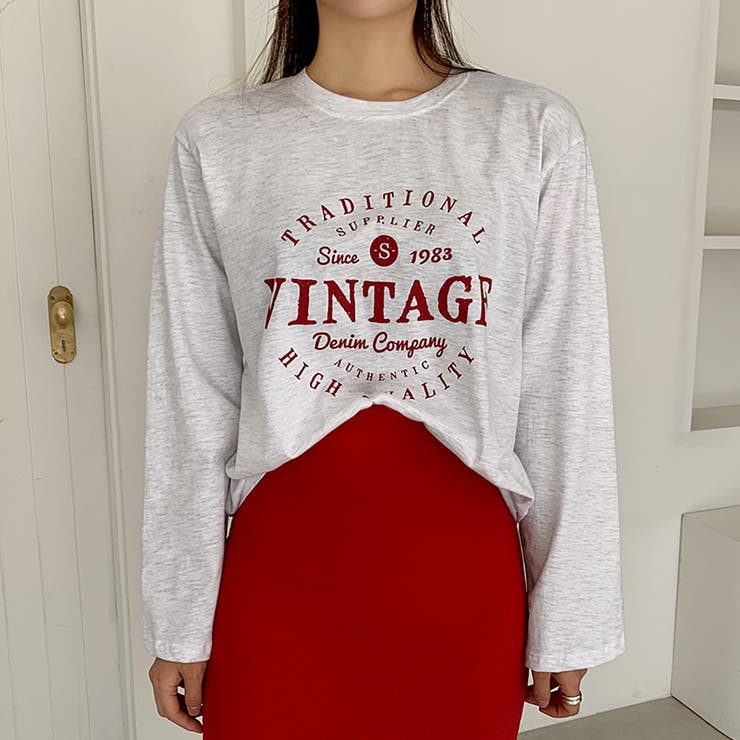 VINTAGEレタリングロングTシャツ ロンT ヴィンテージテイスト | PREMIUM K | 詳細画像7 
