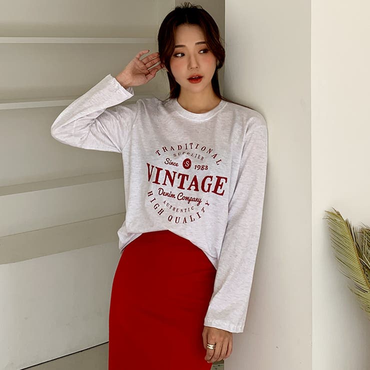 VINTAGEレタリングロングTシャツ ロンT ヴィンテージテイスト | PREMIUM K | 詳細画像8 