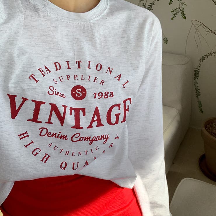 VINTAGEレタリングロングTシャツ ロンT ヴィンテージテイスト | PREMIUM K | 詳細画像9 