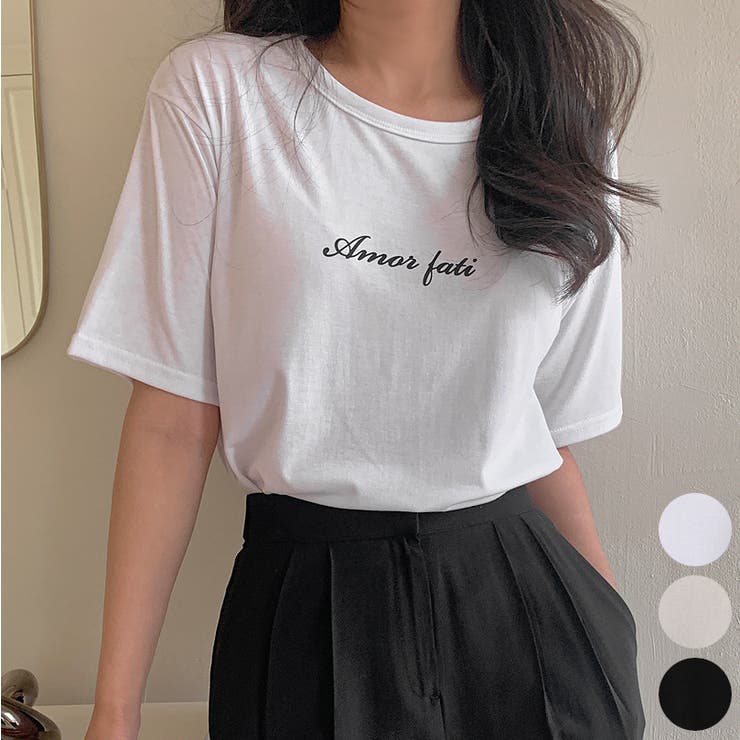 Ivory | AmorレタリングTシャツ レーヨンミックス ロゴT | PREMIUM K