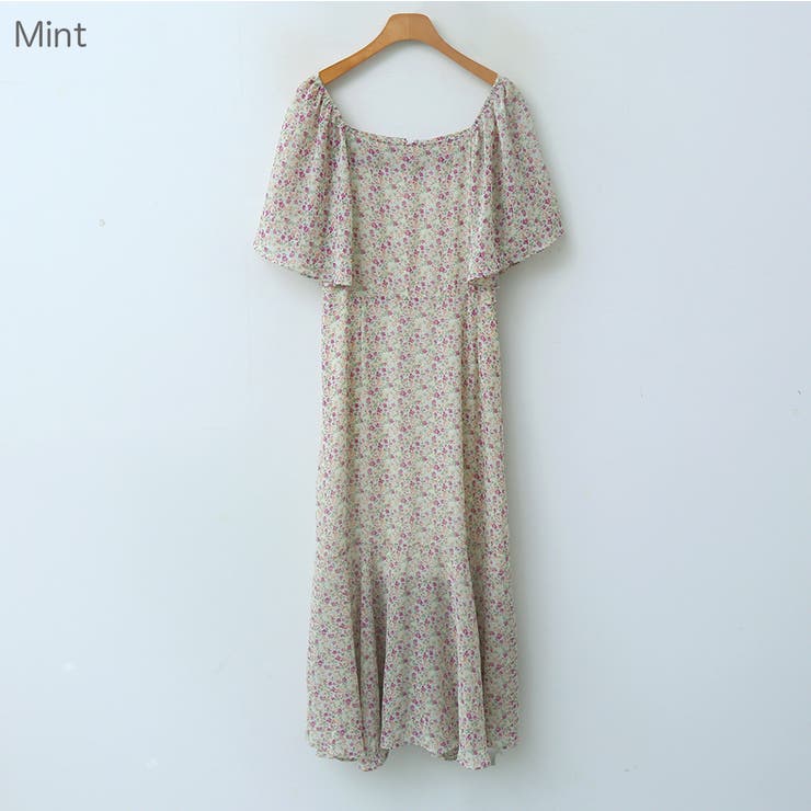 Mint | ウイングスリーブワンピース ロングワンピース 花柄 | PREMIUM K