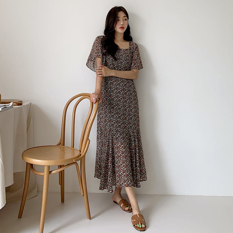 ウイングスリーブワンピース ロングワンピース 花柄 | PREMIUM K | 詳細画像9 