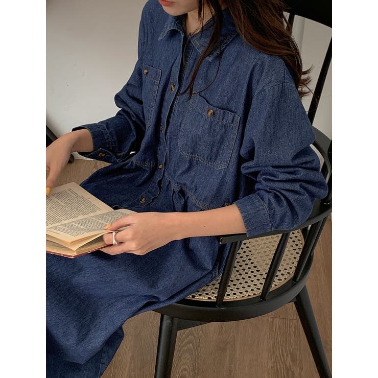 【美品】ゴールデングース デニム シャツワンピース ウエストベルト付き 1460725_info_20220913_110832_1