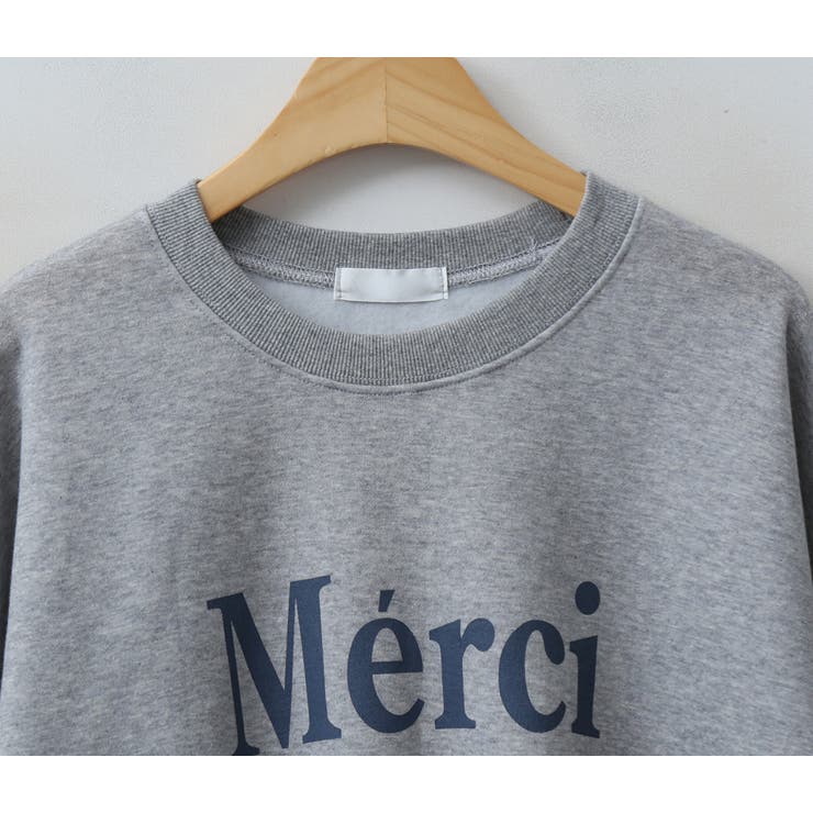 Merci裏起毛クロップドトレーナー スウェット ドロップ