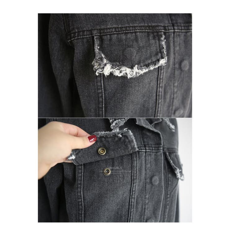 デニムジャケット リメイク風 ヴィンテージ風[品番：AD000004028