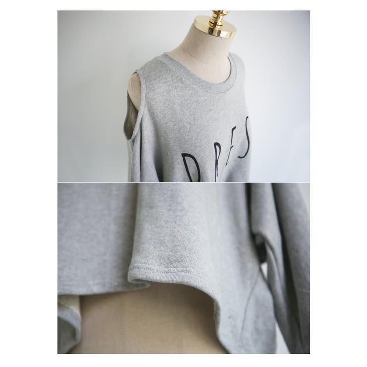 カットアウトトップス カットアウト メタルディテール ニットトップス - ライト