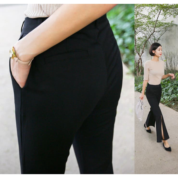 PINTUCK MEGA FLARE SLACKS 【BLACK】 | SHIKITARI