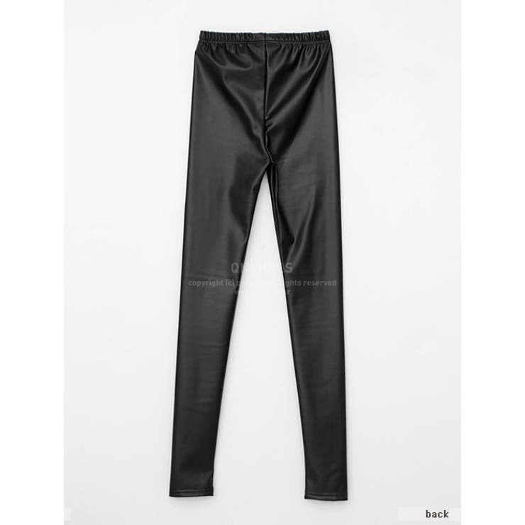 裏起毛フェイクレザーレギンス 優れた伸縮性 タイト[品番：AD000008682