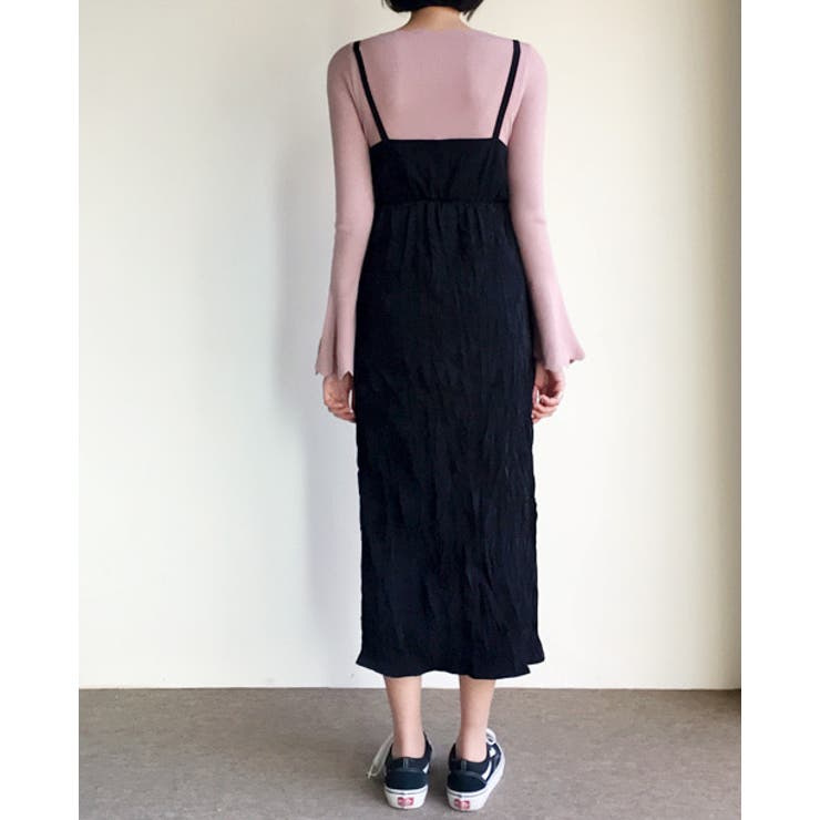 Mystrada　キャミソールワンピース　ロングワンピース　キュプラ混　３８　М くしゅくしゅロングワンピース キャミソールワンピ キャミワンピ