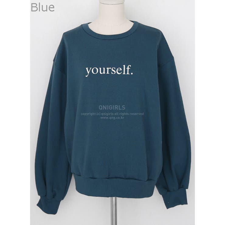 Blue | yourselfロゴスウェット 裏起毛 トレーナー | PREMIUM K