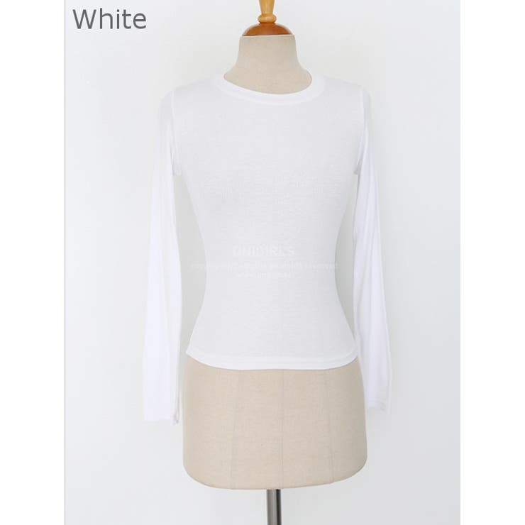 White | クロップドロングTシャツ シンプル ベーシック | PREMIUM K