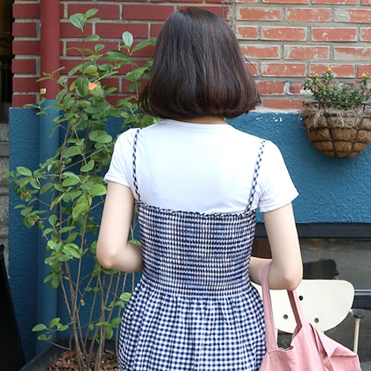 Tシャツ&チェックワンピースセット バストバンディング 伸縮 | PREMIUM K | 詳細画像12