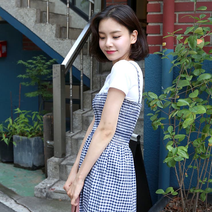 Tシャツ&チェックワンピースセット バストバンディング 伸縮 | PREMIUM K | 詳細画像16