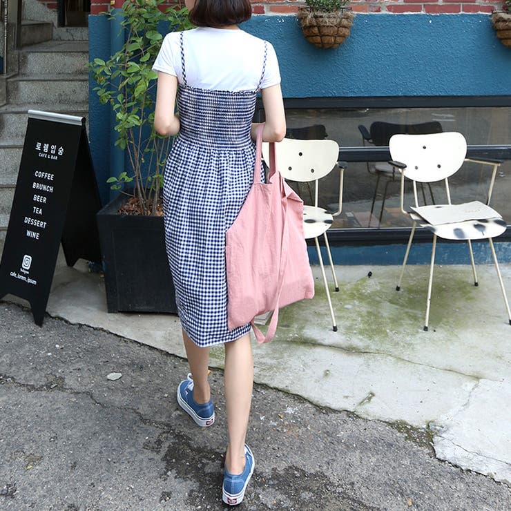 Tシャツ&チェックワンピースセット バストバンディング 伸縮 | PREMIUM K | 詳細画像18
