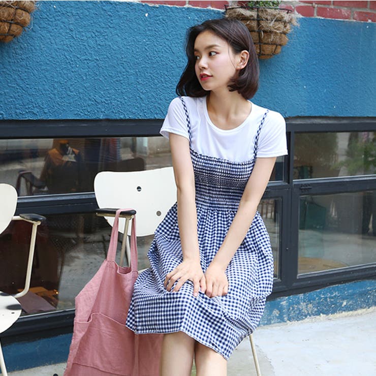 Tシャツ&チェックワンピースセット バストバンディング 伸縮 | PREMIUM K | 詳細画像20