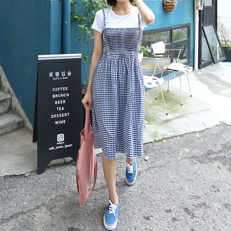 Tシャツ&チェックワンピースセット バストバンディング 伸縮 | PREMIUM K | 詳細画像23