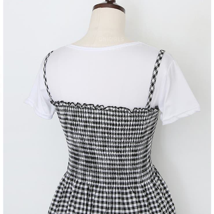 Tシャツ&チェックワンピースセット バストバンディング 伸縮 | PREMIUM K | 詳細画像29