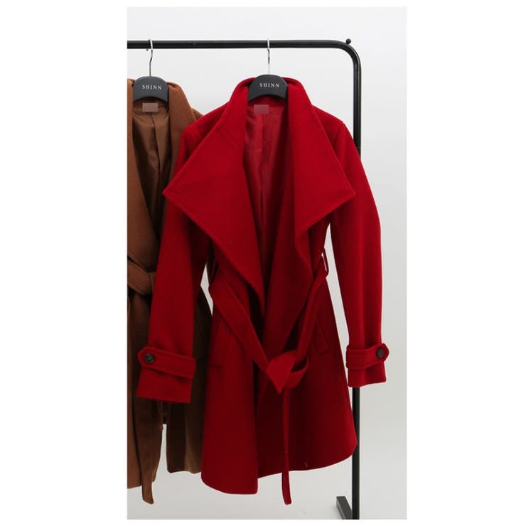 つむぎ 様　　　新品 超ロング コート レッド つむぎ 様 新品 超ロング コート レッド