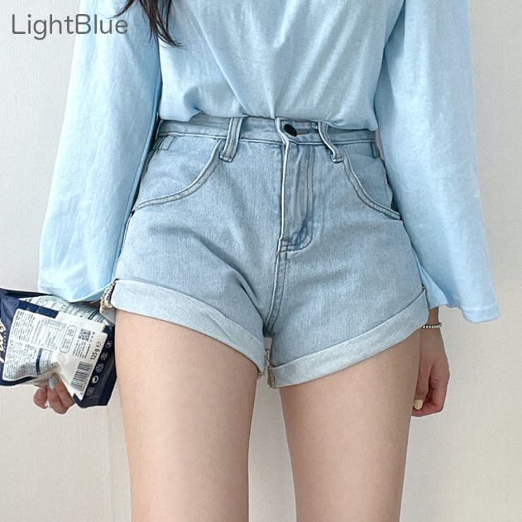 5カラーロールアップデニム ショートパンツ ハイウエスト | PREMIUM K | 詳細画像2 