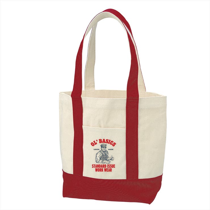 レッド | Ol Basics バイカラートートバッグ | printrium