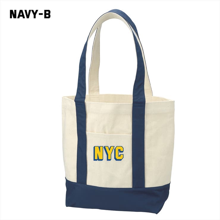 ネイビー-B | Ol Basics バイカラートートバッグ | printrium