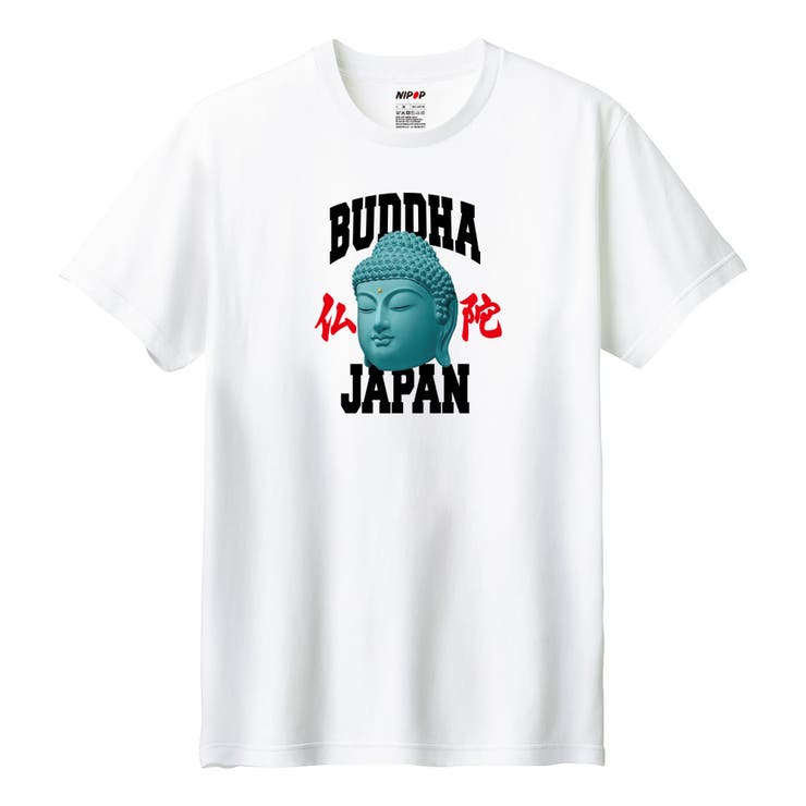 ホワイト | NIPOP（ニポップ） 半袖Tシャツ 仏陀 | printrium