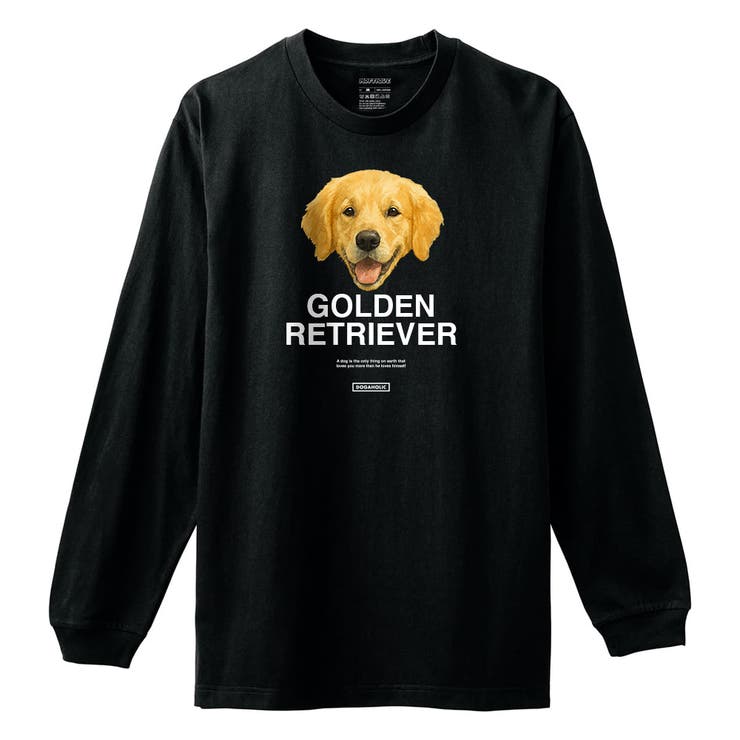 ブラック | Moftique（モフティック） 長袖Tシャツ ゴールデンレトリバー | printrium