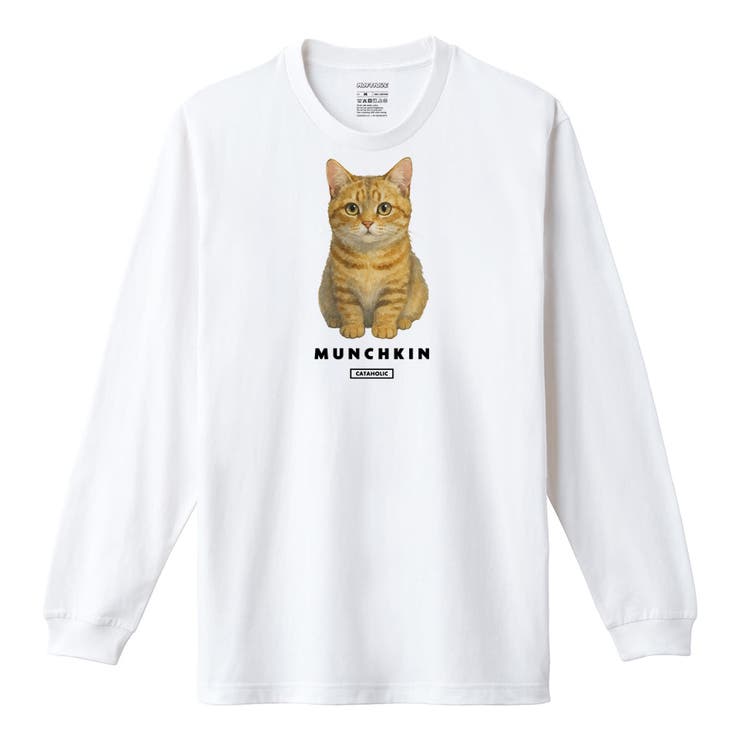 ホワイト | Moftique（モフティック） 長袖Tシャツ マンチカン | printrium