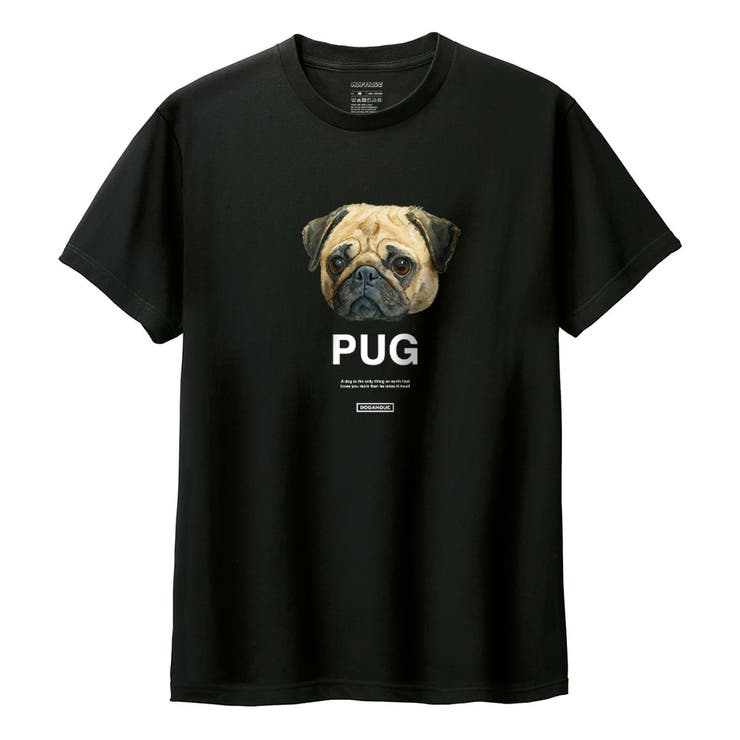 ブラック | Moftique（モフティック） 半袖Tシャツ パグ | printrium