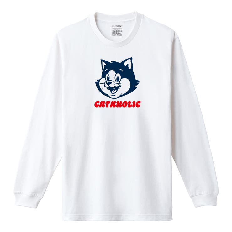 ホワイト | Moftique（モフティック） 長袖Tシャツ キャットイラスト | printrium