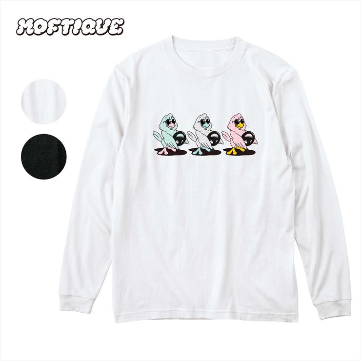 Moftique（モフティック） 長袖Tシャツ ポップバードイラスト | printrium | 詳細画像1 