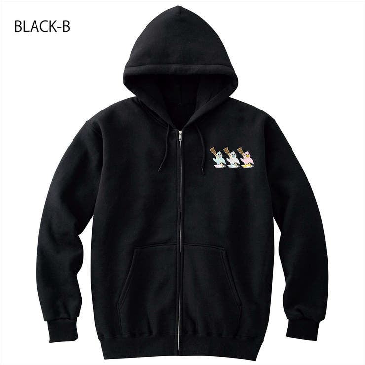 ブラック-B | Moftique（モフティック） ジップパーカー スウェット | printrium