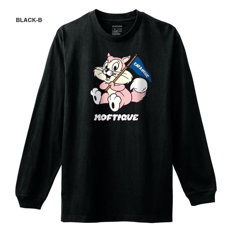 ブラック-B | Moftique（モフティック） 長袖Tシャツ レディース | printrium
