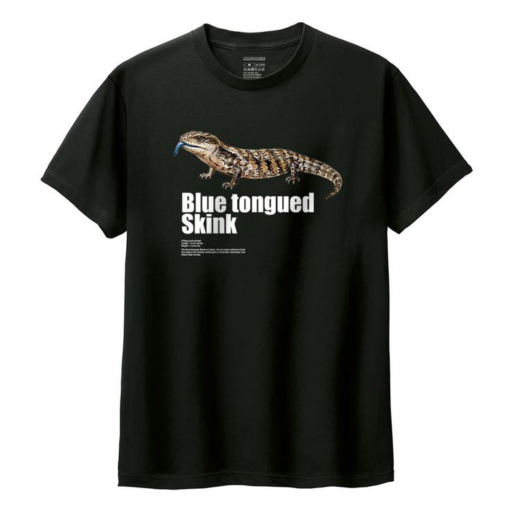 ブラック | Moftique（モフティック） 半袖Tシャツ アオジタトカゲ | printrium