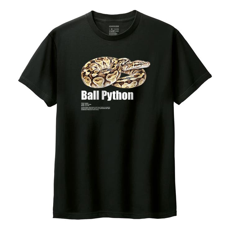 ブラック | Moftique（モフティック） 半袖Tシャツ ボールパイソン | printrium