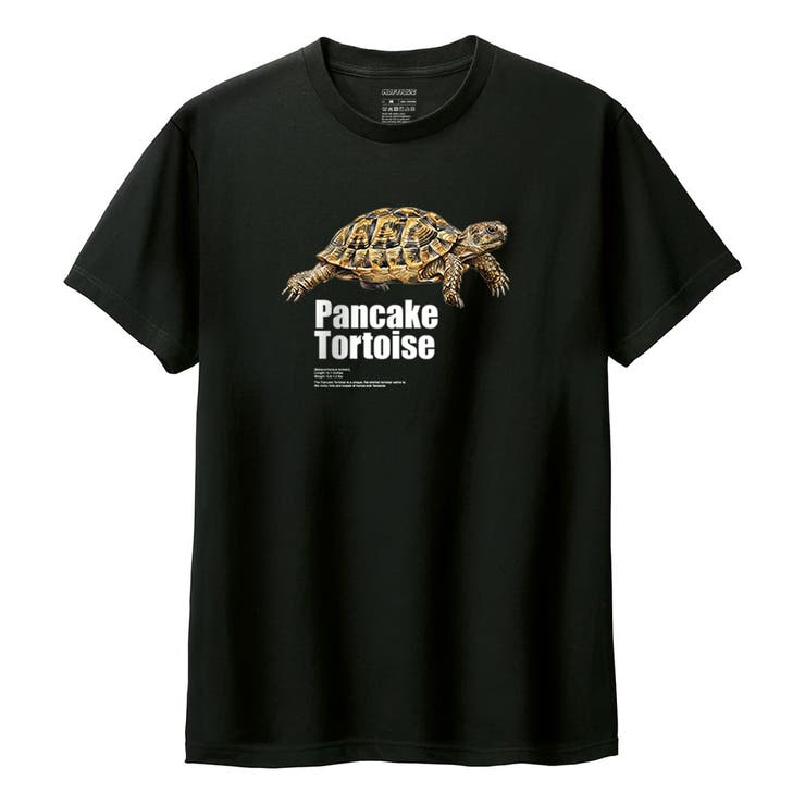 ブラック | Moftique（モフティック） 半袖Tシャツ パンケーキリクガメ | printrium