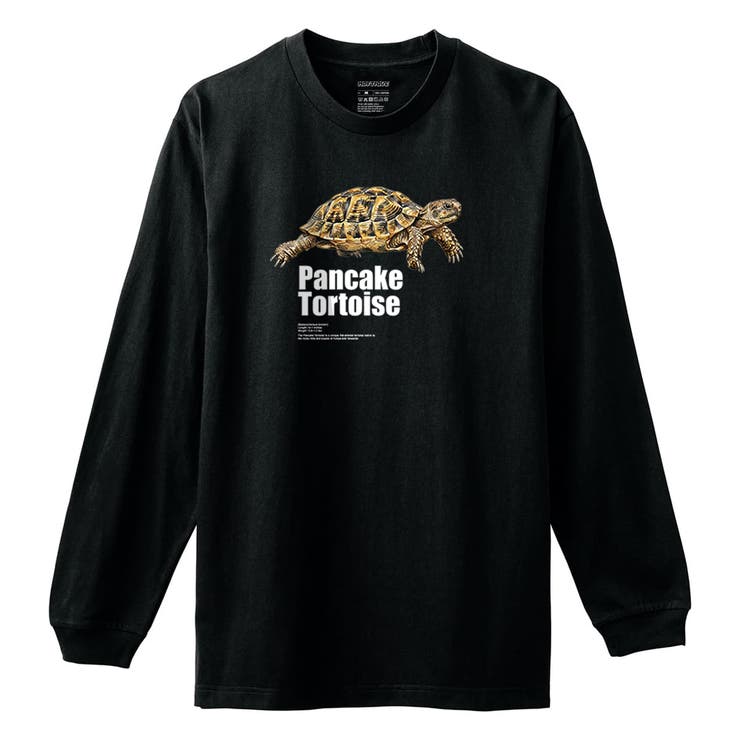 ブラック | Moftique（モフティック） 長袖Tシャツ パンケーキリクガメ | printrium