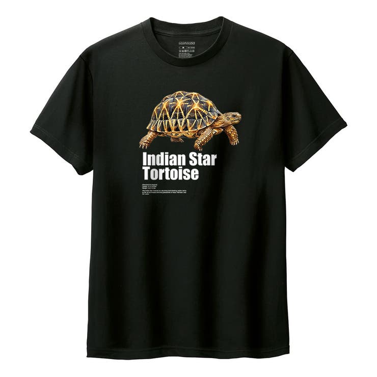 ブラック | Moftique（モフティック） 半袖Tシャツ インドホシガメ | printrium