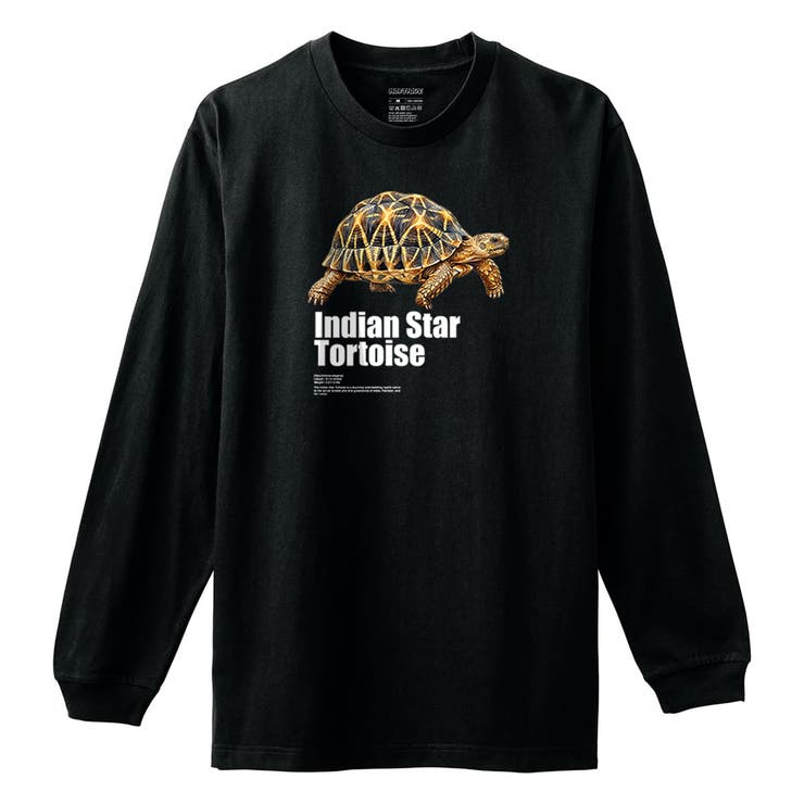 ブラック | Moftique（モフティック） 長袖Tシャツ インドホシガメ | printrium