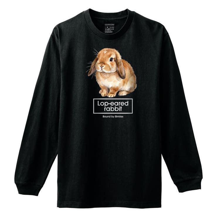 ブラック | Moftique（モフティック） 長袖Tシャツ ロップイヤー | printrium