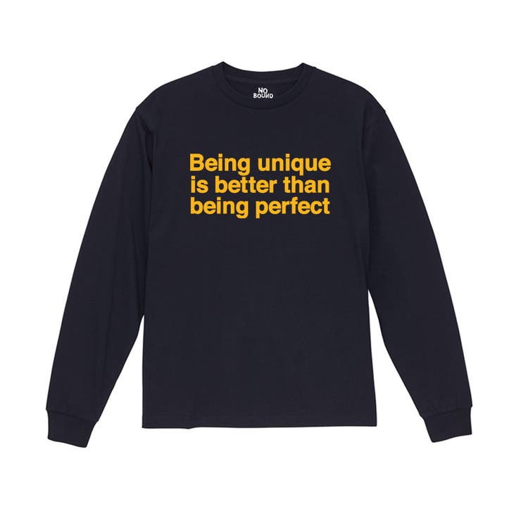 ネイビー | NOBOUND 長袖Tシャツ メッセージロゴ | printrium