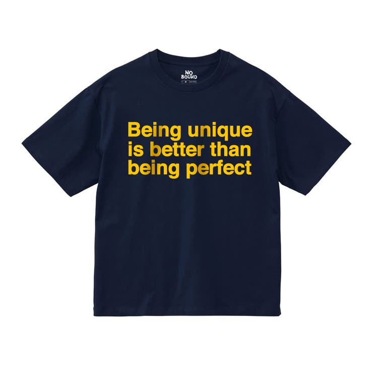 ネイビー | NOBOUND 半袖Tシャツ メッセージ | printrium