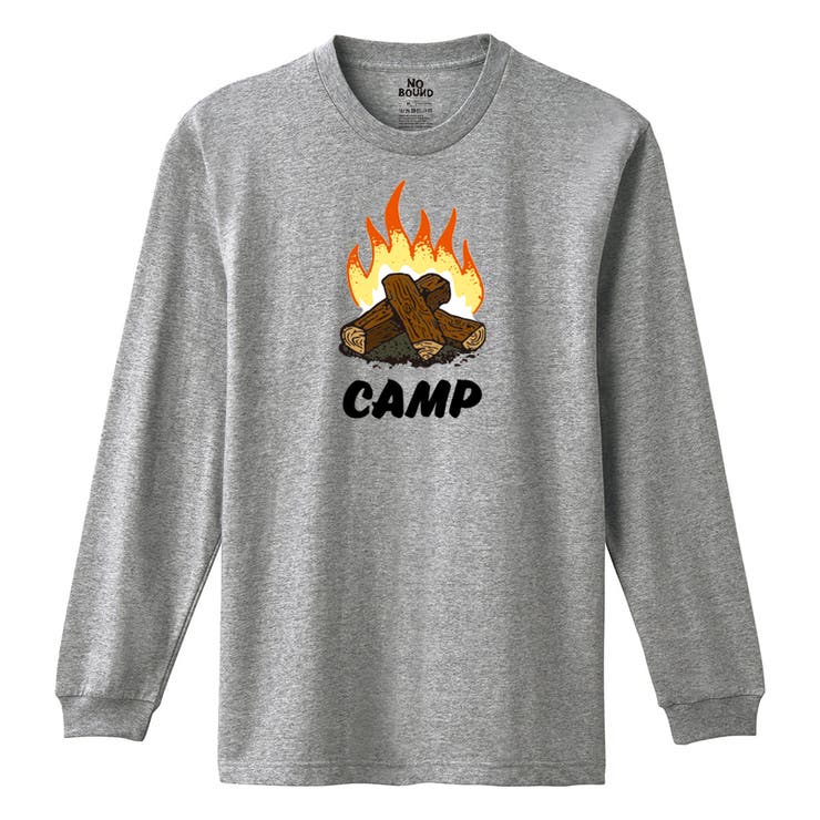 ヘザーグレー | NOBOUND 長袖Tシャツ キャンプイラスト | printrium
