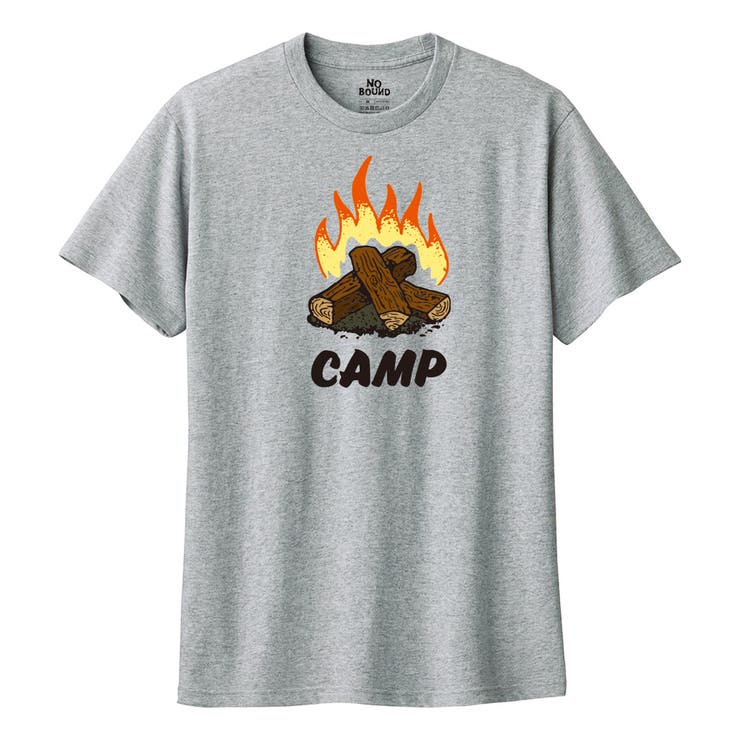 ヘザーグレー | NOBOUND 半袖Tシャツ キャンプイラスト | printrium