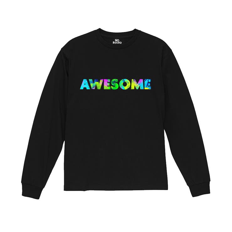 ブラック | NOBOUND（ノーバウンド） 長袖Tシャツ メッセージロゴ | printrium