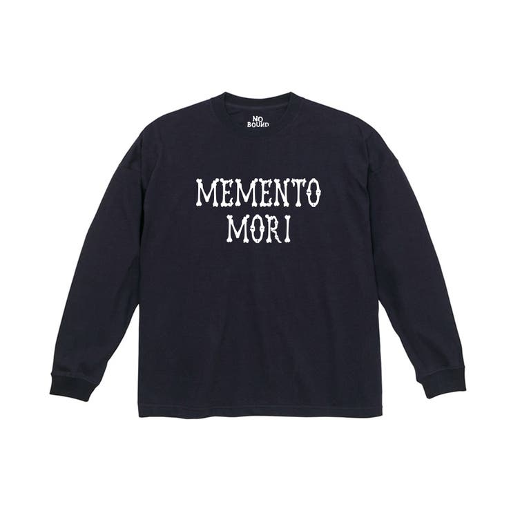 ネイビー | NOBOUND 長袖Tシャツ メッセージ | printrium