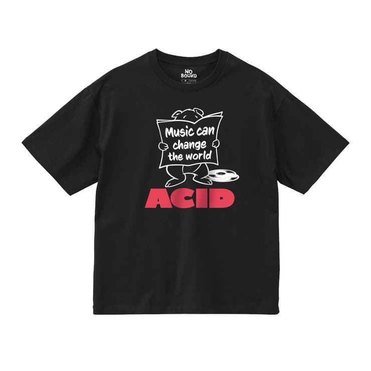 ブラック | NOBOUND 半袖Tシャツ メッセージ | printrium